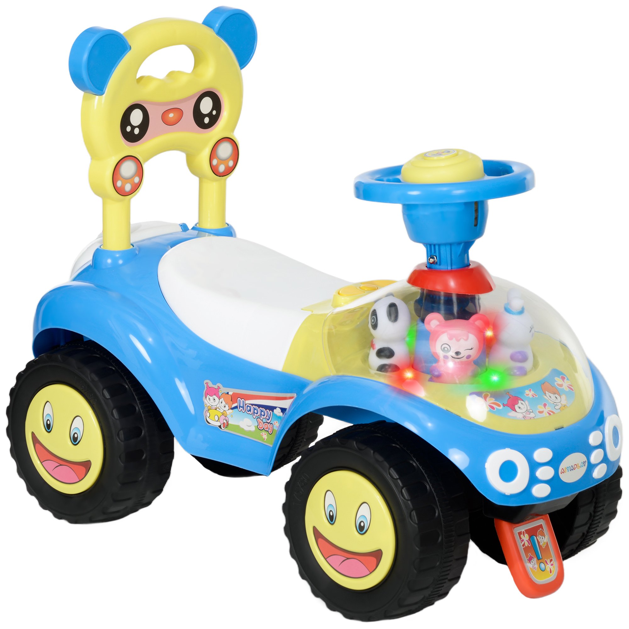 AIYAPLAY 18-36 Months Music and Lights Foot to Floor Ride on Car – Blue