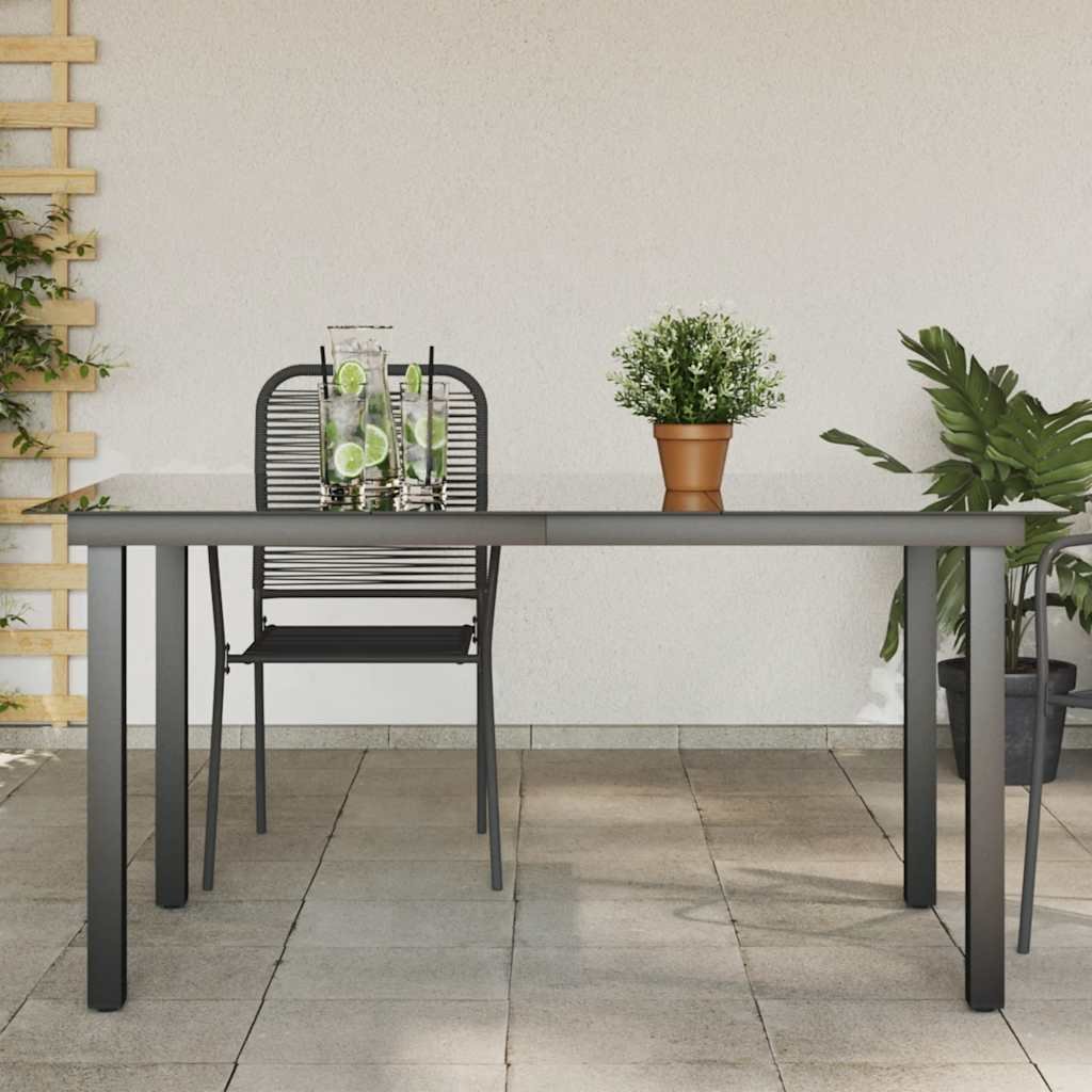 Walplus Aluminium Garden Table - Black - 150 x 90 cm