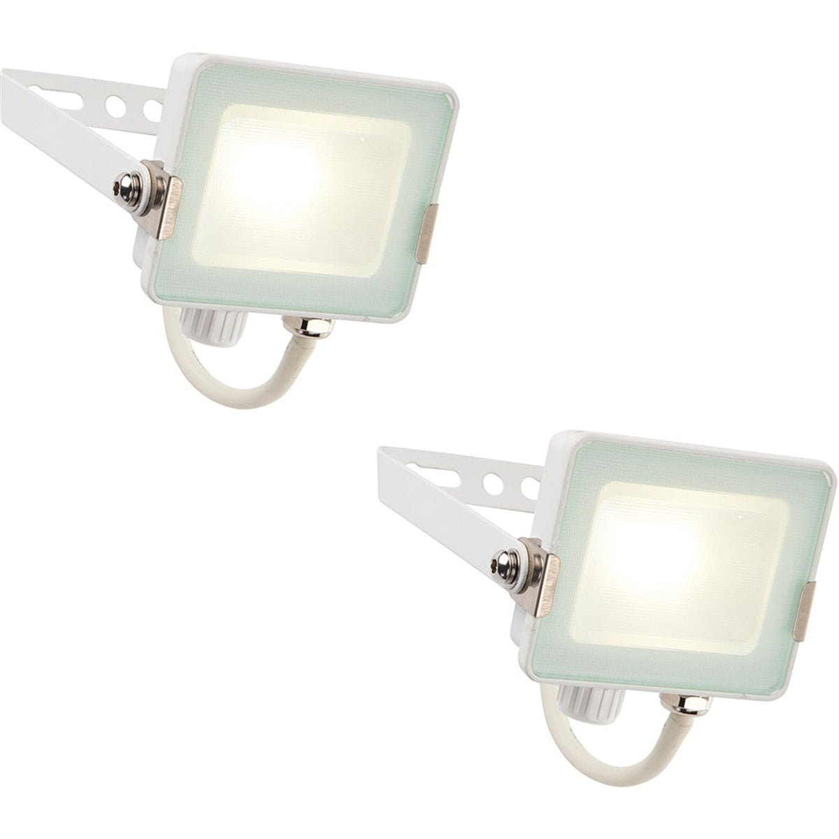 Loops Direct Pack of 2 17.3cm Aluminium LED Floodlight - Matt White High
