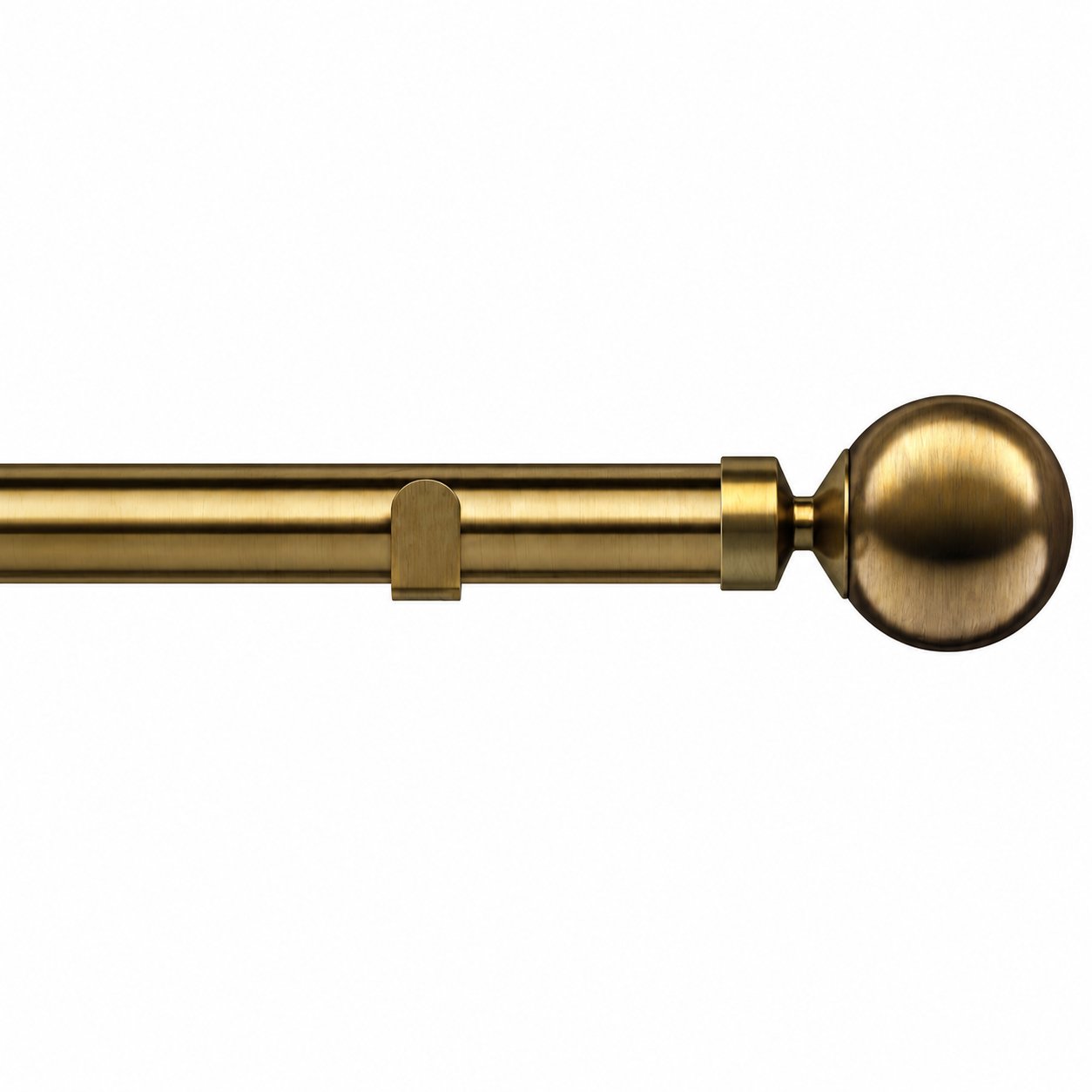 New Edge Blinds 28mm Antique Brass Sphere Fixed Eyelet Curtain Pole - 250cm