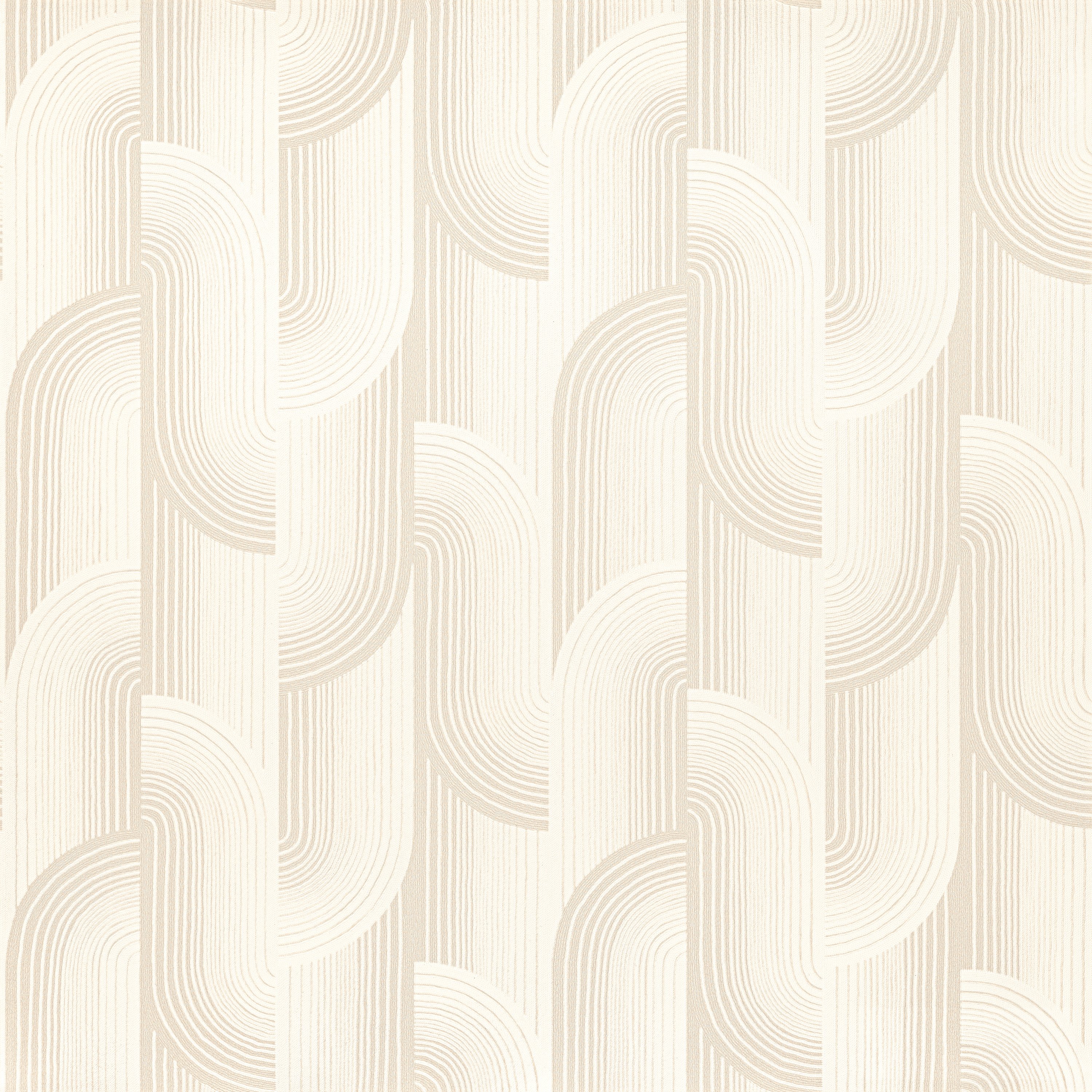 Grandeco Boutique Romaine Art Deco Embossed Wallpaper - Ivory