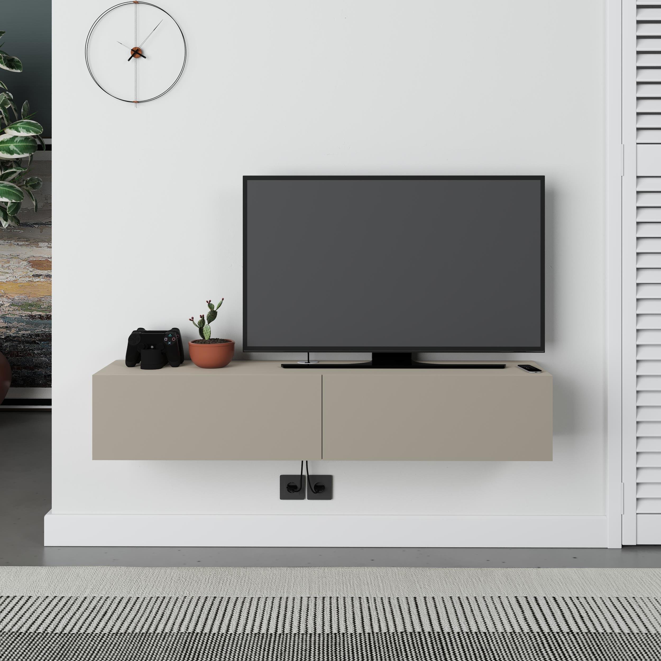 Decortie Francy Particleboard Floating TV Unit - Sandstone