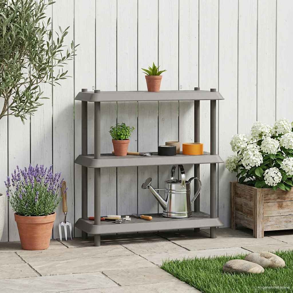 Walplus 3 Tier Shelving Unit - Light Grey - 100 x 40 x 96 cm