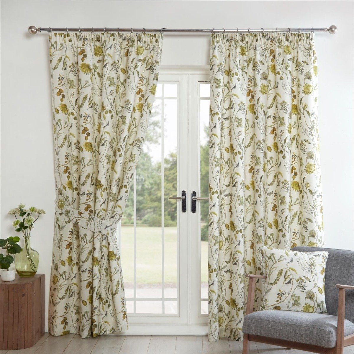 Sundour Grove Pencil Pleat Curtains - Fennel - 117 x 229cm