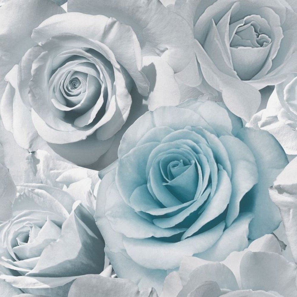 Muriva Madison Roses Wallpaper - Blue