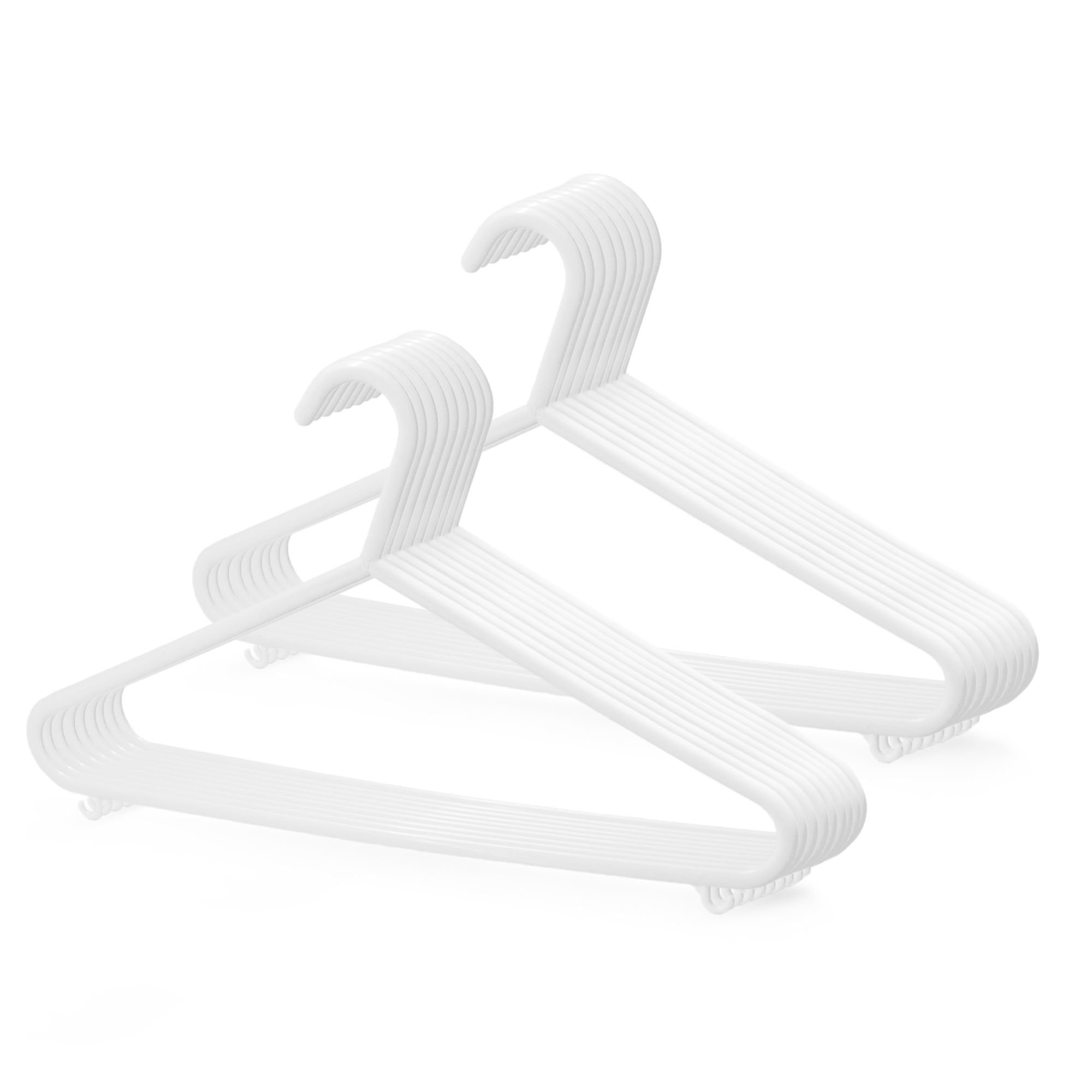 Keplin White Adult Plastic Trouser Bar Coat Hangers - Pack of 50
