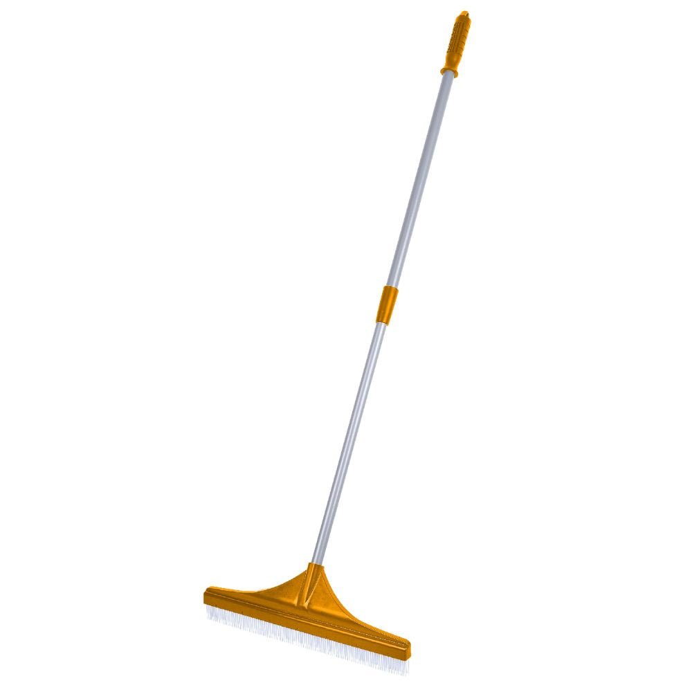 Lazy Tools Soft Nylon Bristles Artificial Grass Rake Brush - Orange