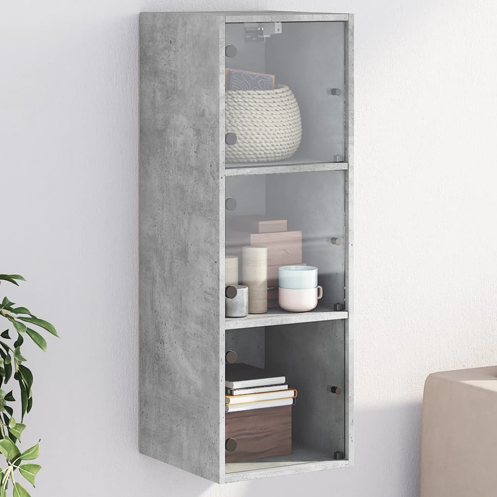 Walplus Engineered Wood Wall Cabinet - Granite Grey - 35 x 37 x 100 cm
