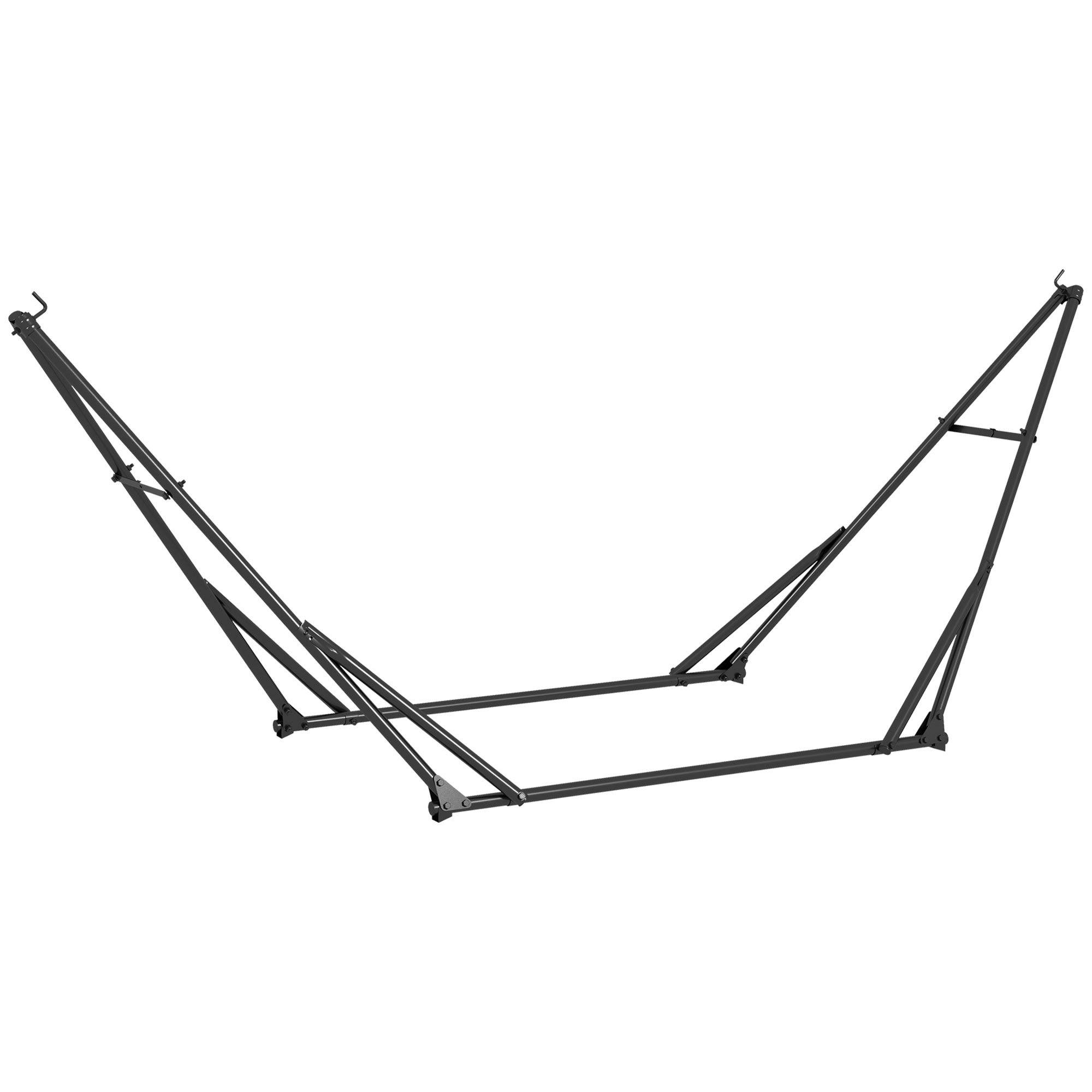 Outsunny 2 in 1 Metal Foldable Portable Hammock - Black