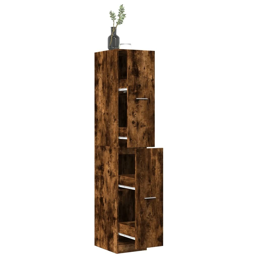 Walplus Engineered Wood Cabinet - Dark Oak - 30 x 41 x 174.5 cm