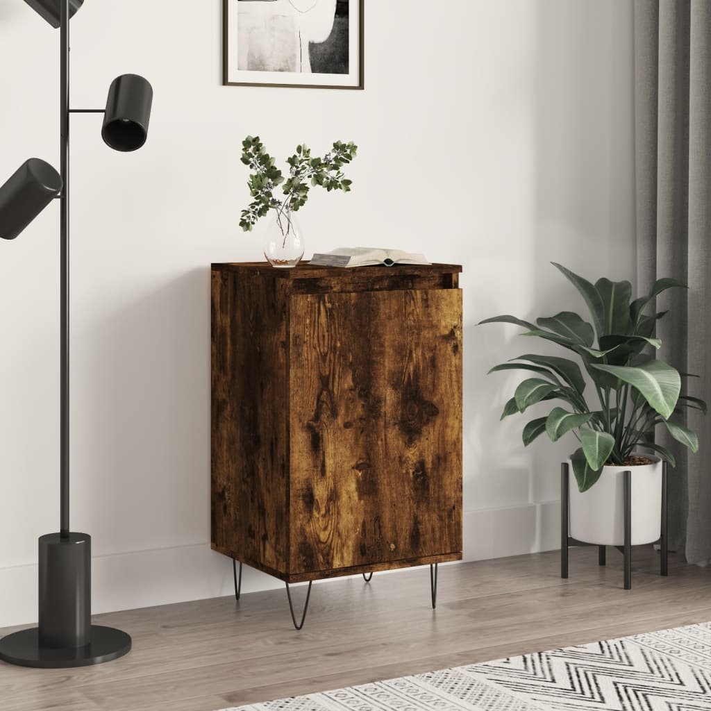Walplus Engineered Wood Sideboard - Smoked Oak - 40 x 35 x 70 cm