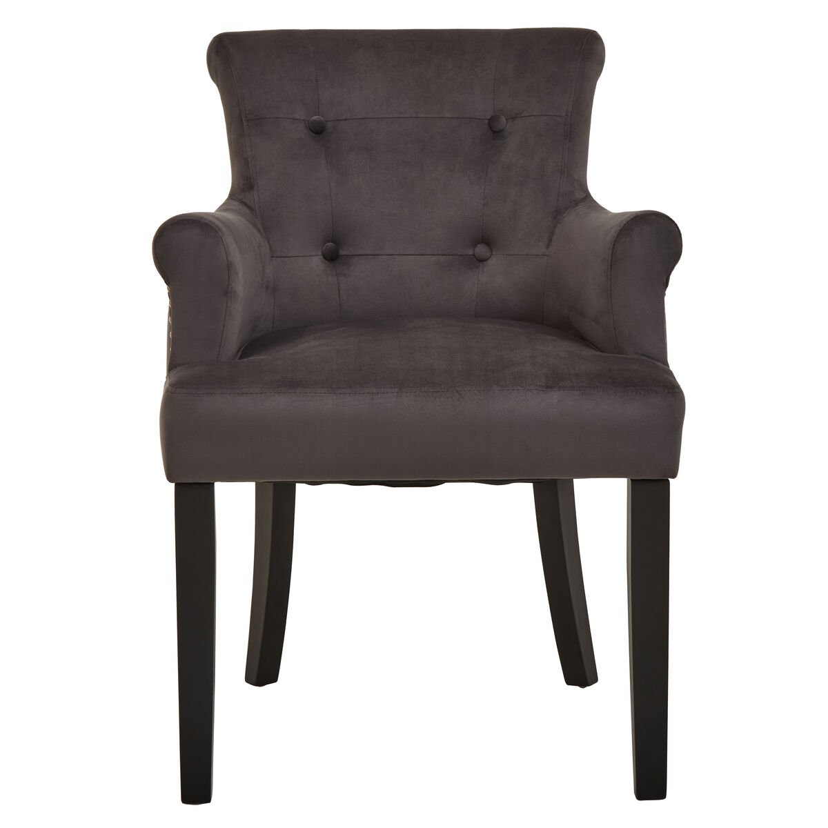 Orsina Doucet Velvet Dining Chair with Ring Back – Black and Grey