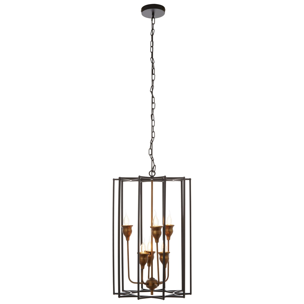 Orsina Allas 6 Bulb Pendant Light - Black And Bronze