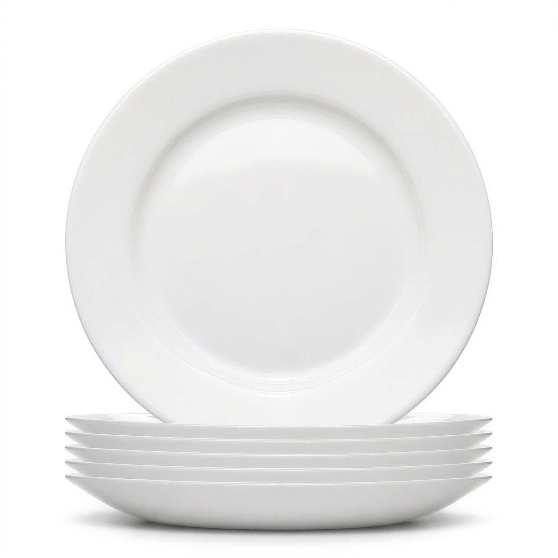 Argon Tableware Round Opalware Buffet Dinner Plates - Pack of 6