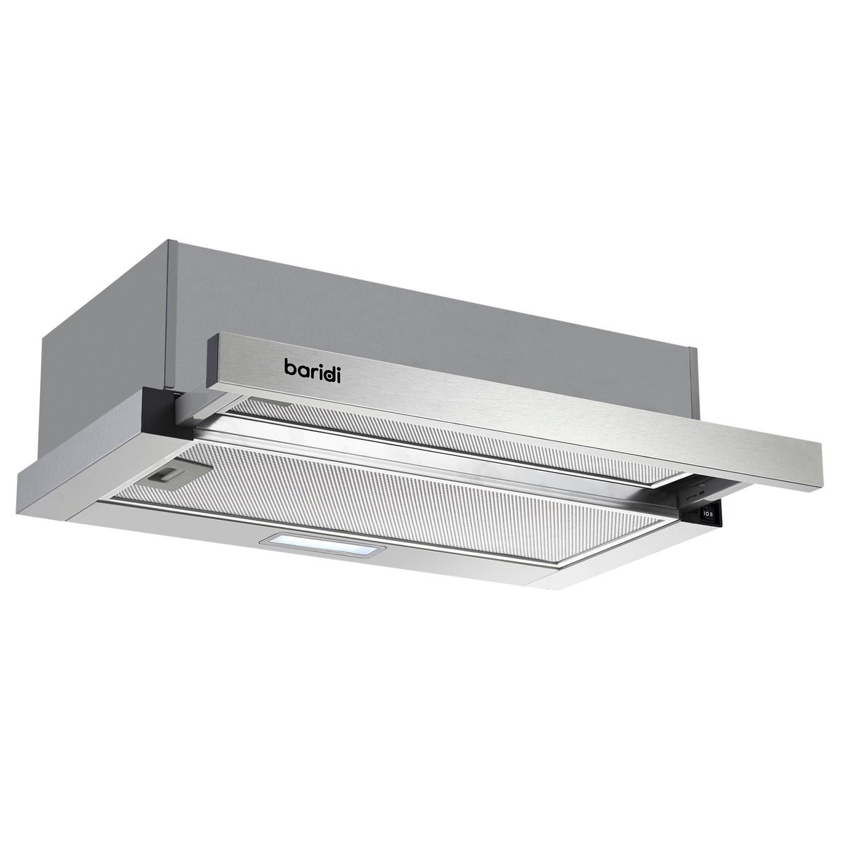 Baridi 60cm Telescopic Cooker Hood - Stainless Steel