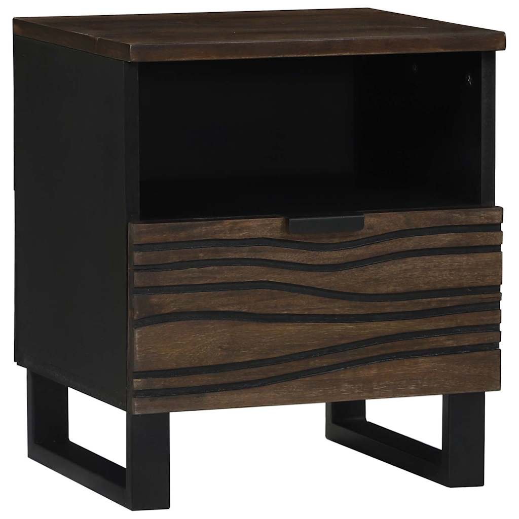 Walplus 1 Drawer Engineered Wood Bedside Cabinet - Walnut - 40 x 33 x 46 cm