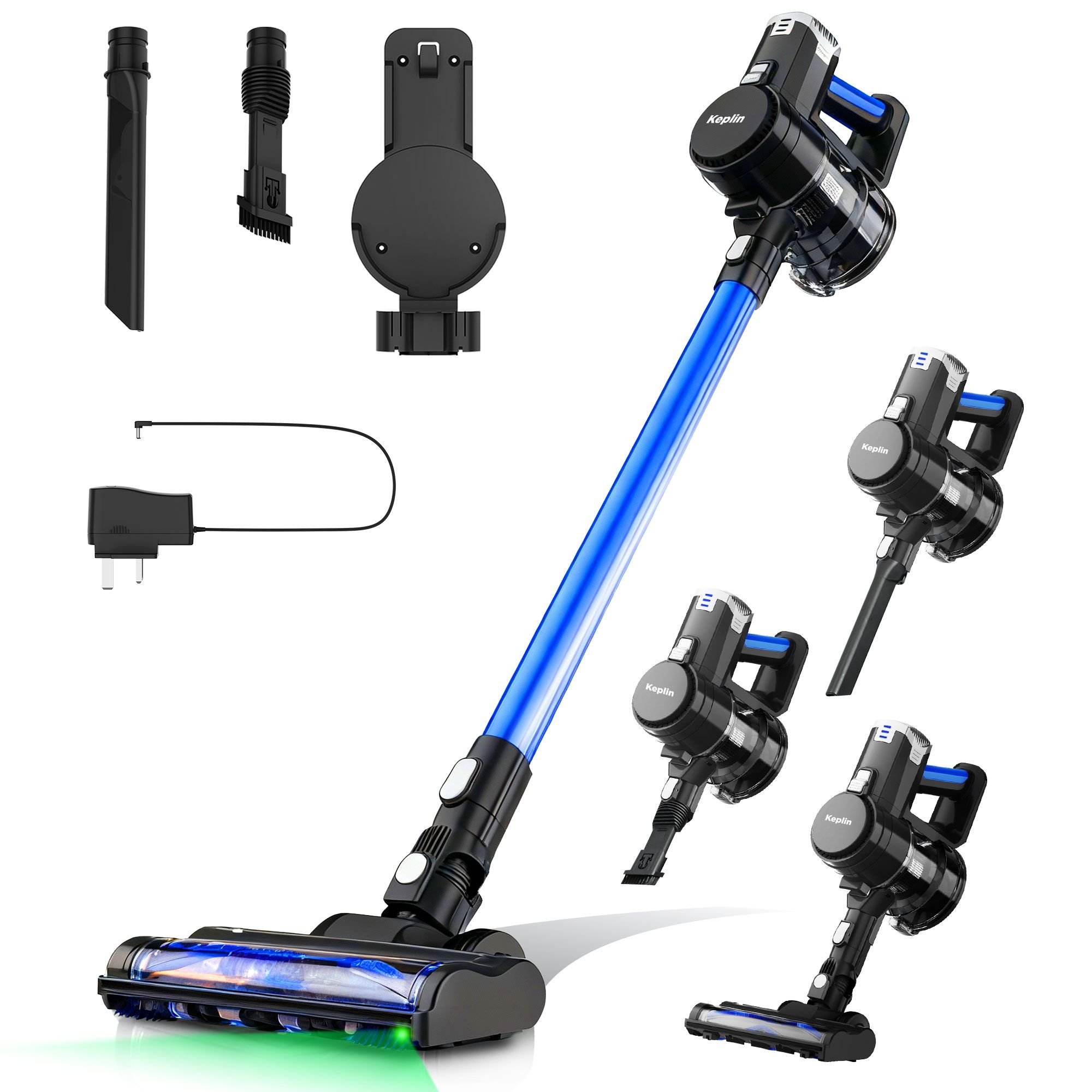Keplin 2-Speed Cordless Stick Vacuum Cleaner - Black And Blue