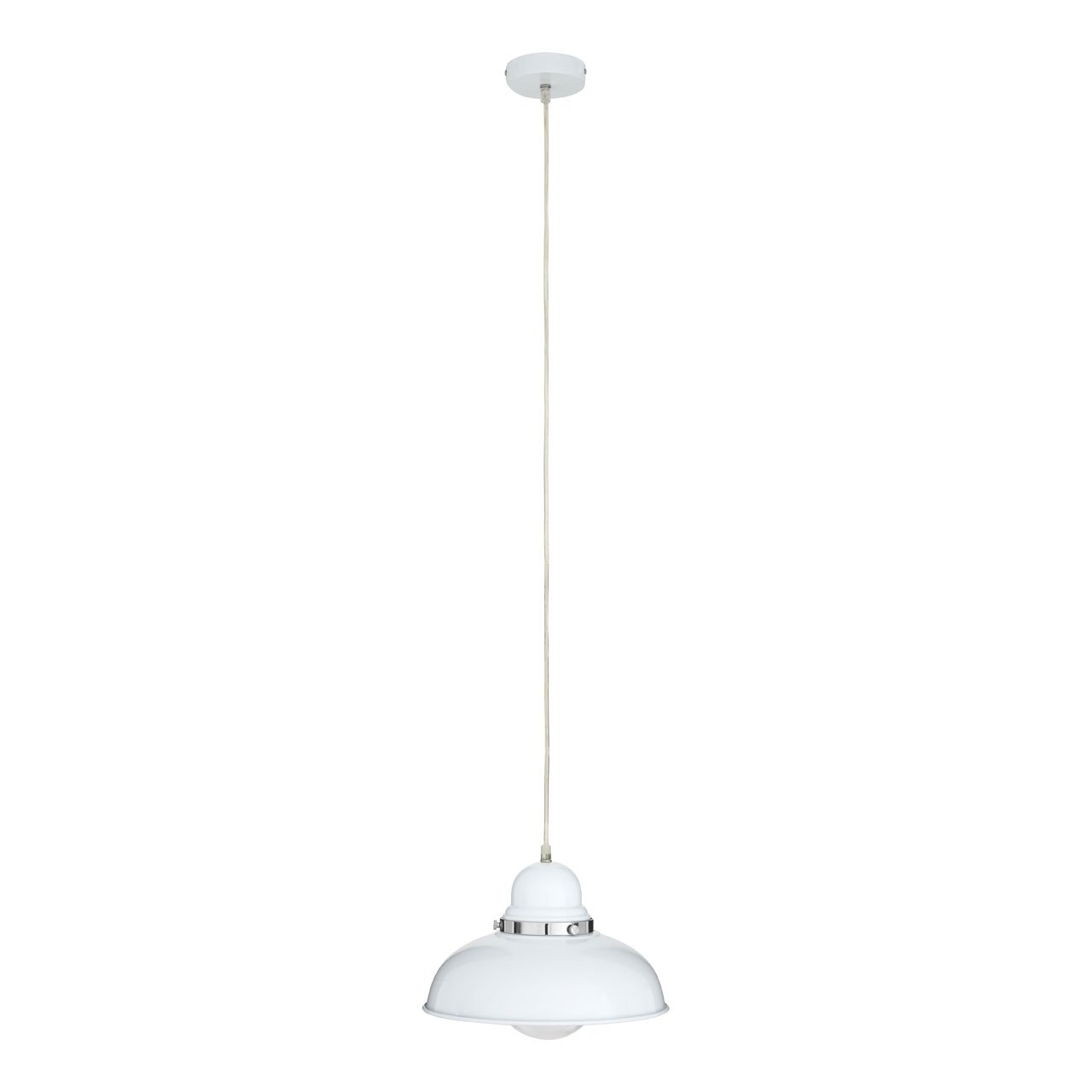 Orsina Jasper Finish Pendant Light With Detail - White and Chrome