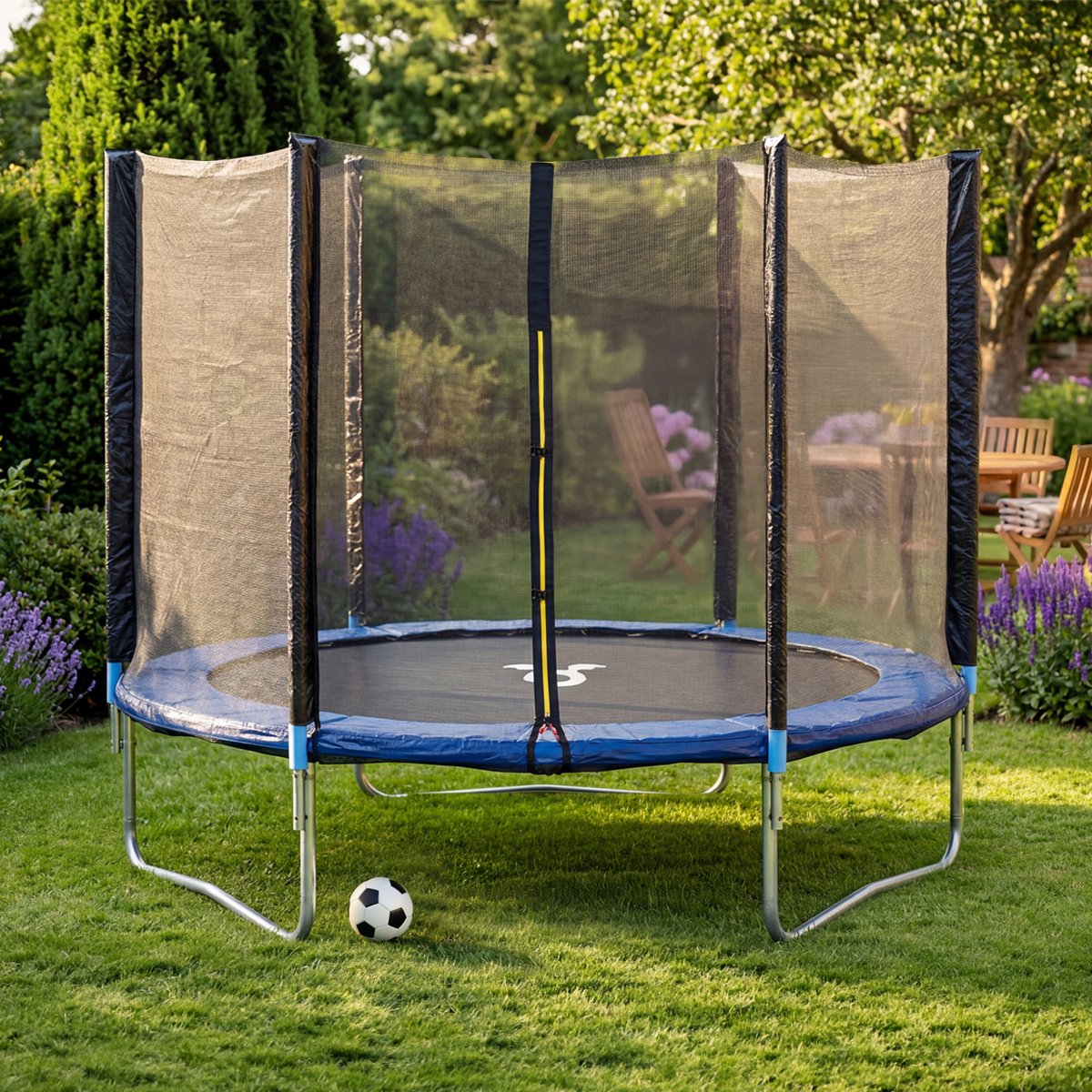 Charles Bentley 10ft Children's Safety Net EnclosureTrampoline - Black