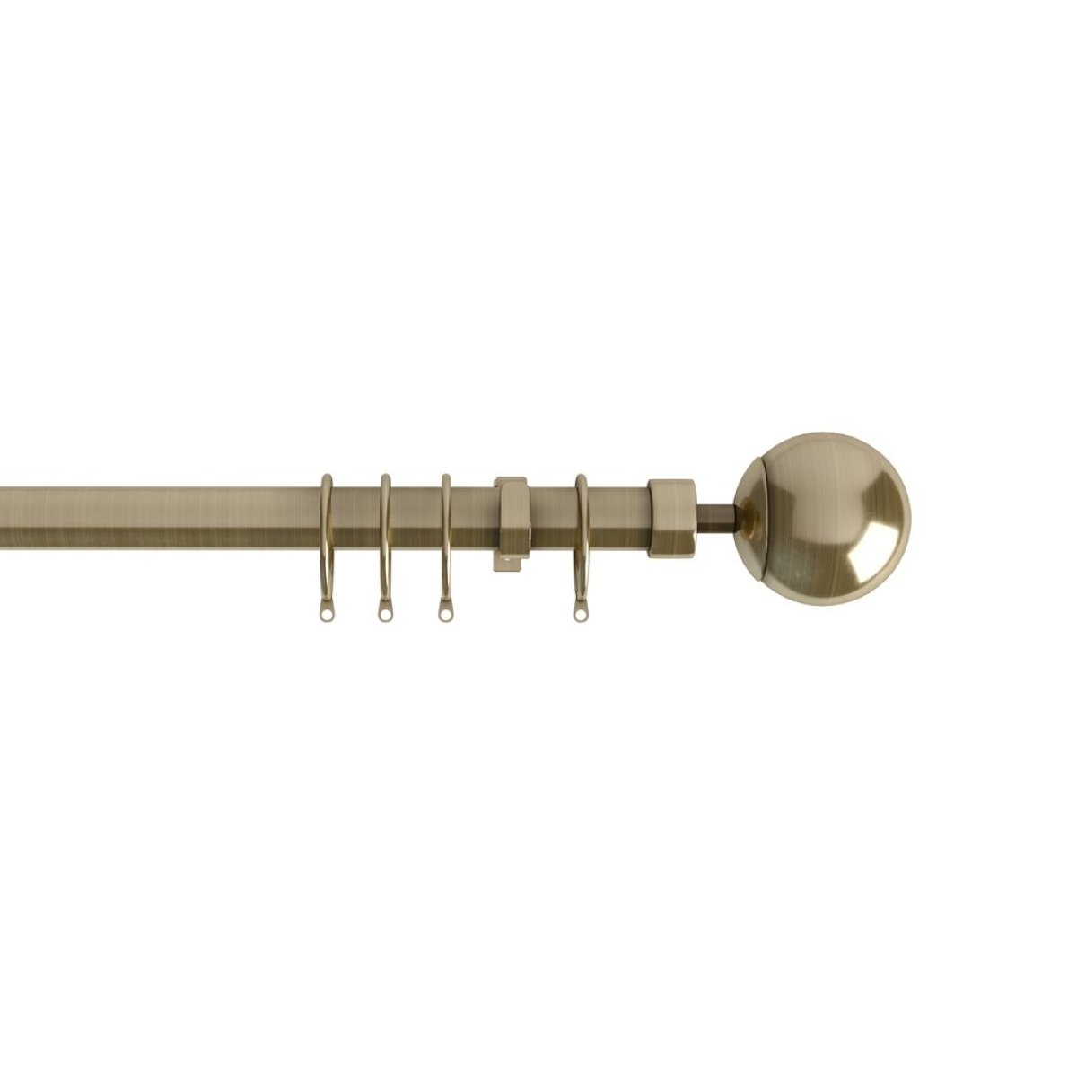 New Edge Blinds 22-25mm Antique Brass Ball Curtain Pole - 170cm - 300cm