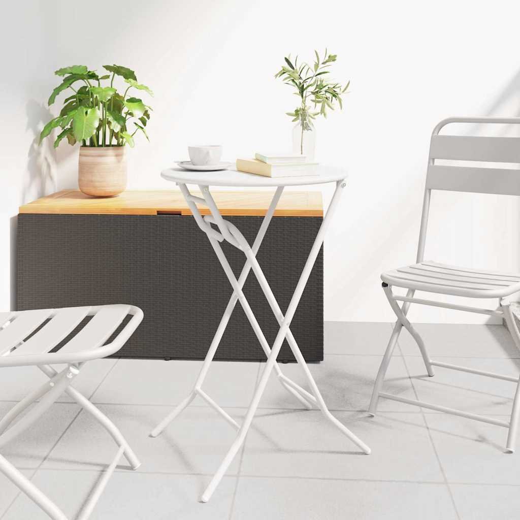 Walplus Metal Garden Table - White - 50 x 50 x 72 cm