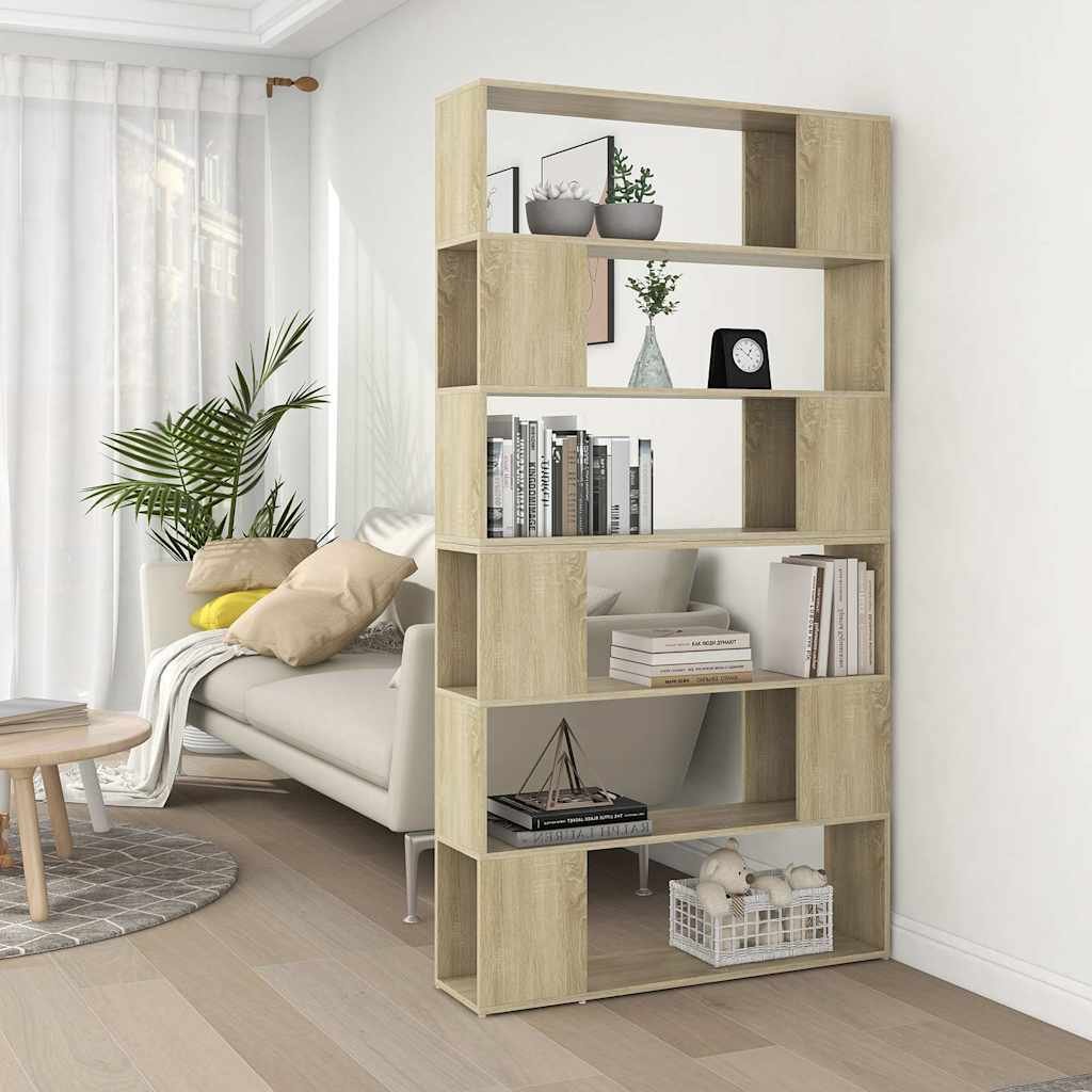 Walplus Engineered Wood Book Cabinet - Light Oak - 100 x 24 x 188 cm