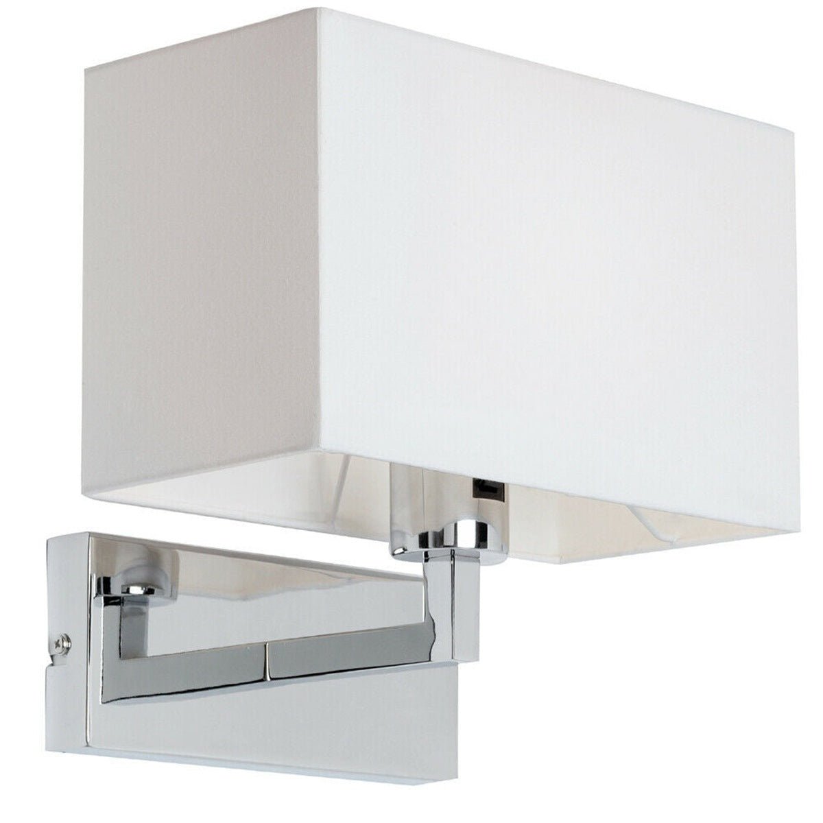 Loops Direct Steel and Fabric Wall Light - Chrome and White