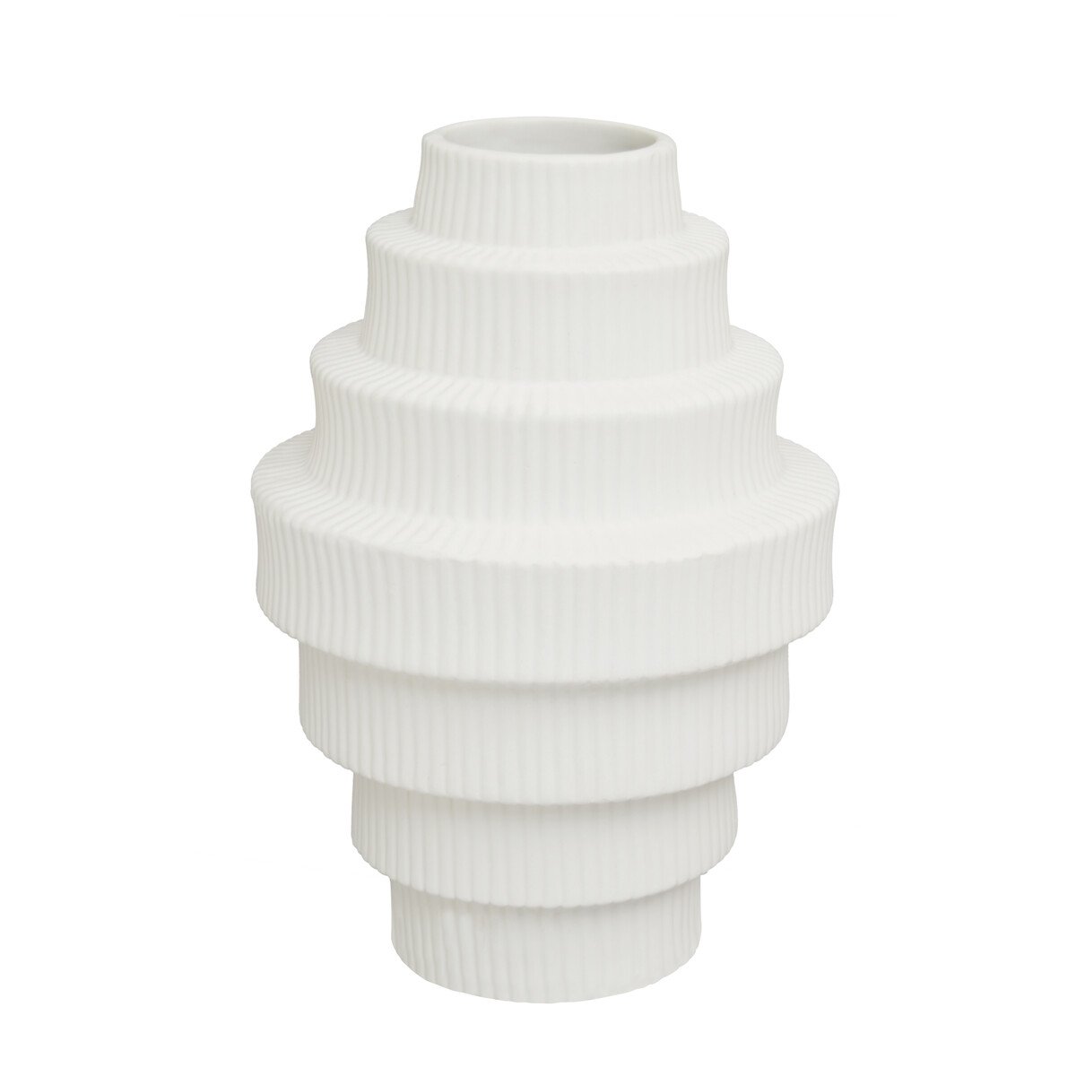 Orsina Fabia Large Step Design Vase - White