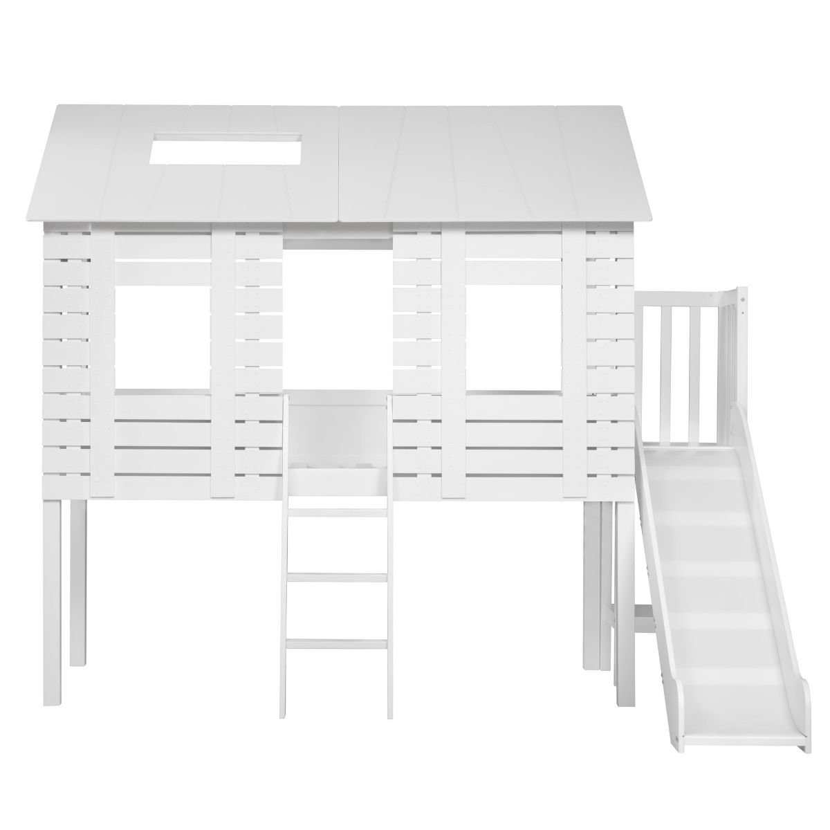 Noa & Nani Christopher Treehouse Midsleeper Bed With Slide - White