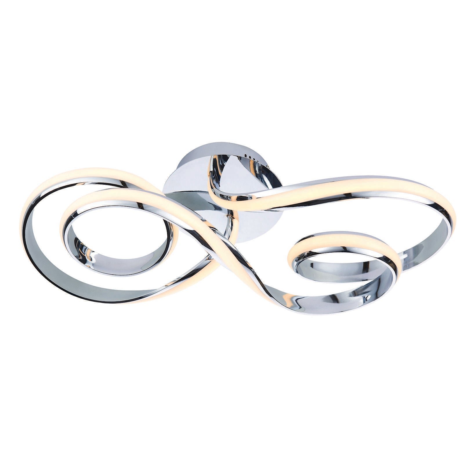 Loops Direct 36W LED Semi Flush Ceiling Light - Chrome