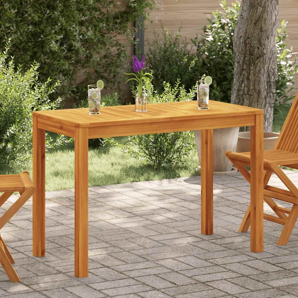 Walplus Solid Acacia Wood Garden Dining Table - Brown - 110 x 55 x 75 cm