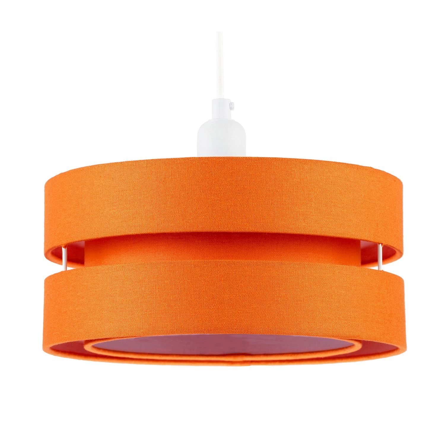Happy Homewares Orange Linen Fabric Triple Tier Pendant Shade - 26cm