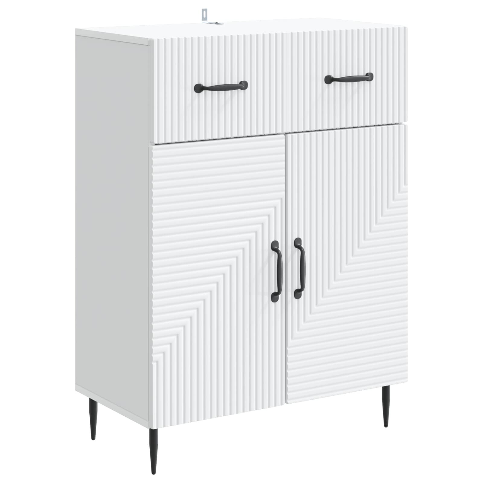 Walplus 1 Drawer Rectangular Sideboard - White - 64 x 34.5 x 89.5 cm