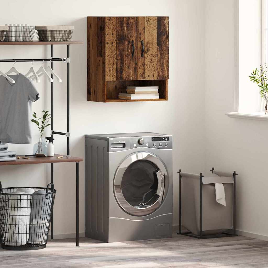 Walplus 2 Door Wood Wall Cabinet Wall-Mounted - Old Wood - 60 x 31 x 70 cm