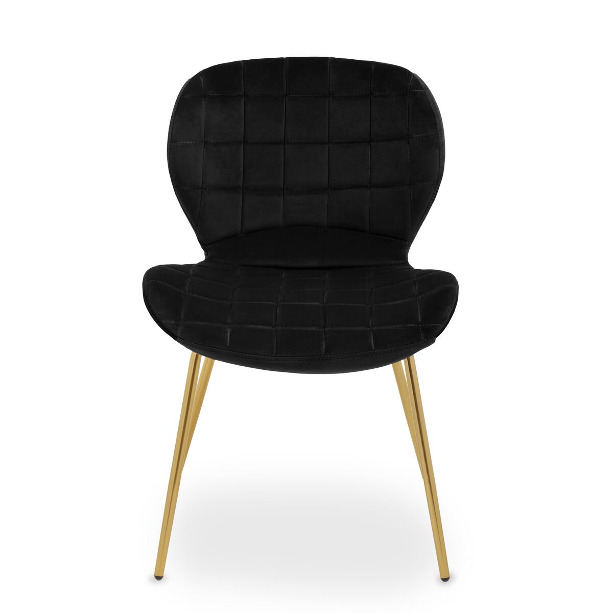 Orsina Warton Velvet Dining Chair – Black and Gold