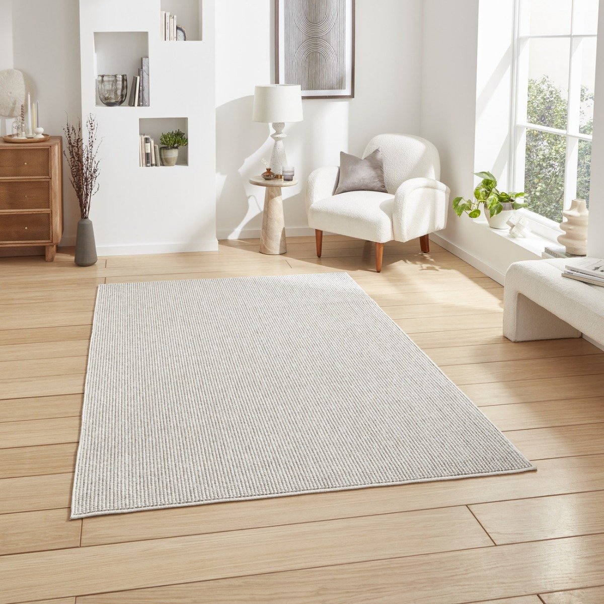 Mega Flooring Grey Modern Plain Rug - 80 x 150cm