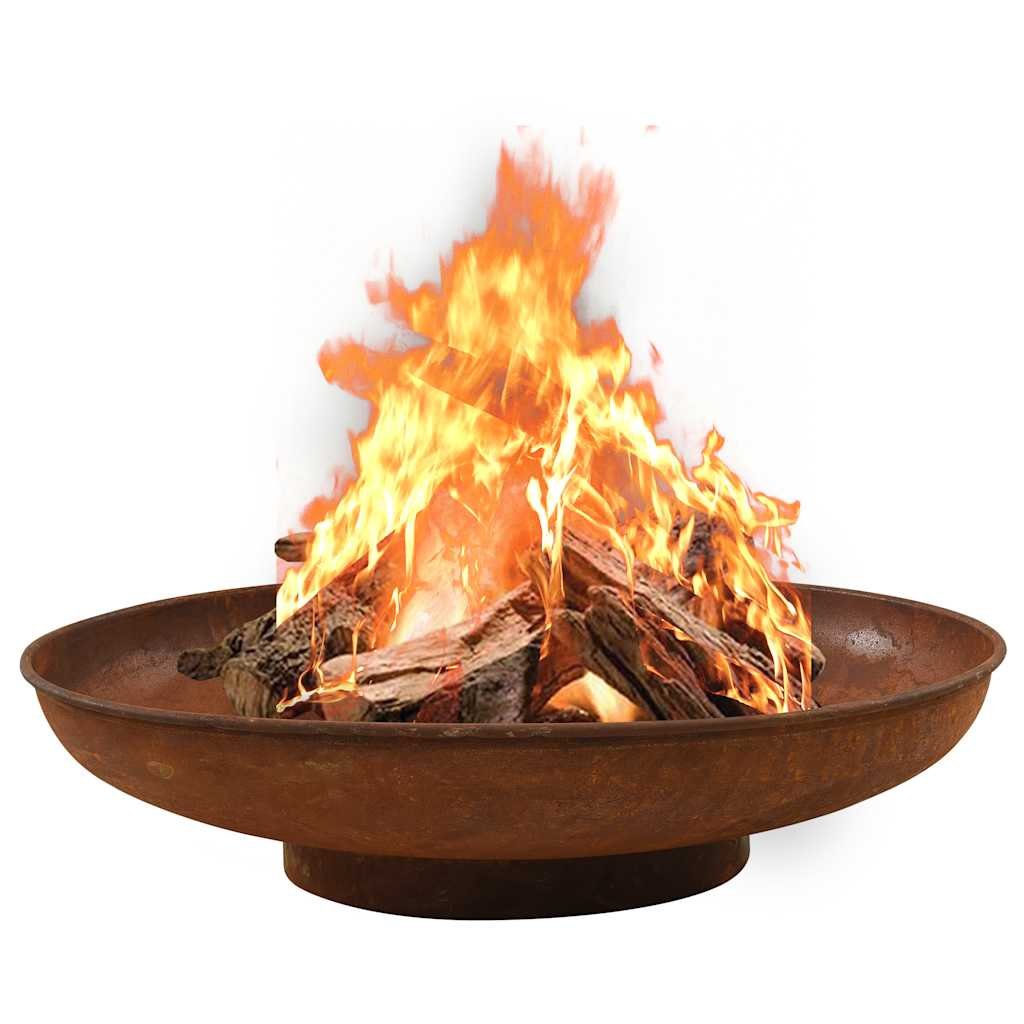 Walplus Steel Fire Pit - Brown - 80 x 20 cm