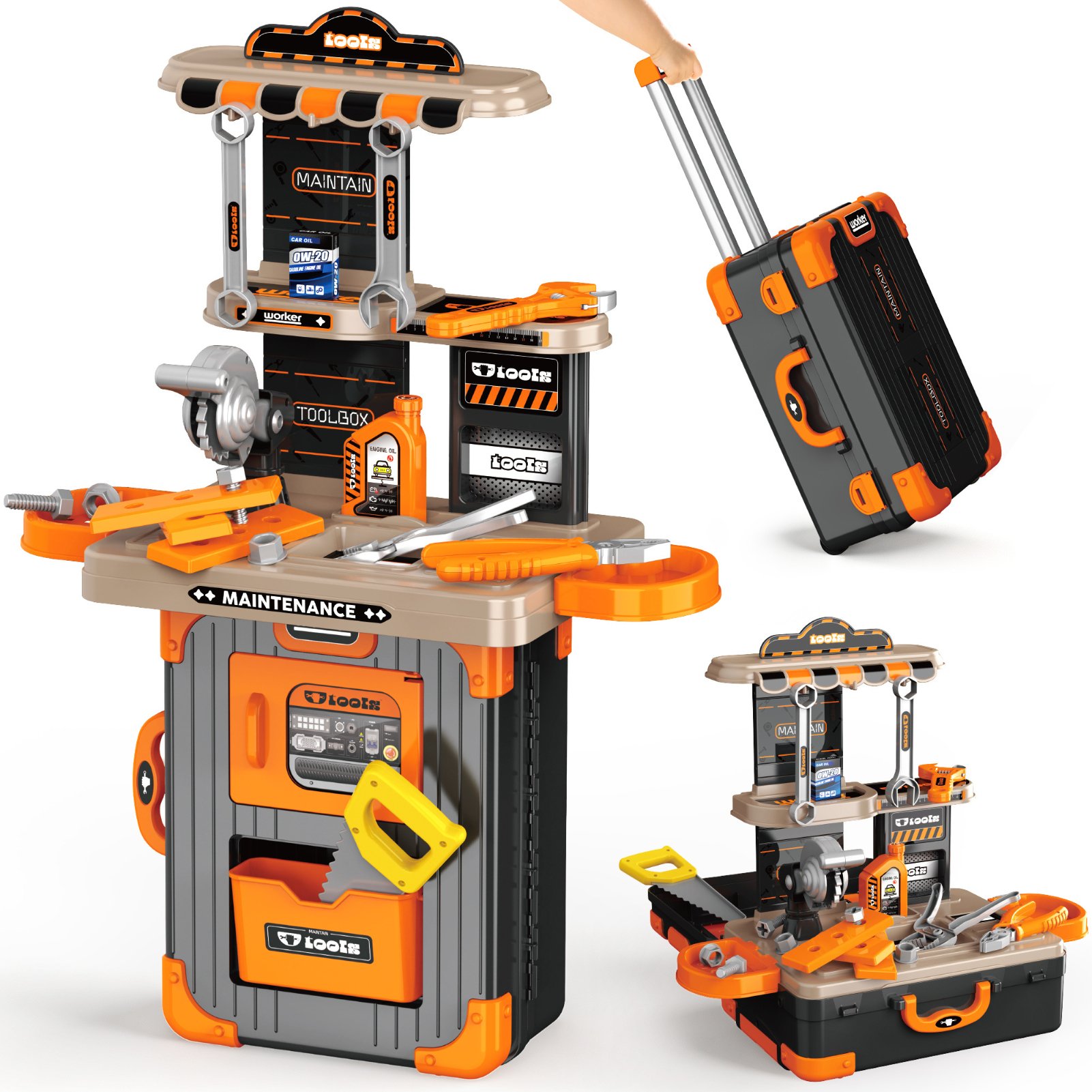 deAO  Tool Workbench And Suitcase Toy Playset - Orange