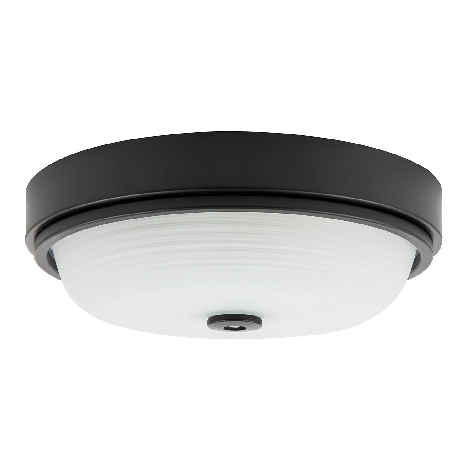 Happy Homewares Black Sensor IP44 in Matte Black Bathroom Ceiling Light - 32cm