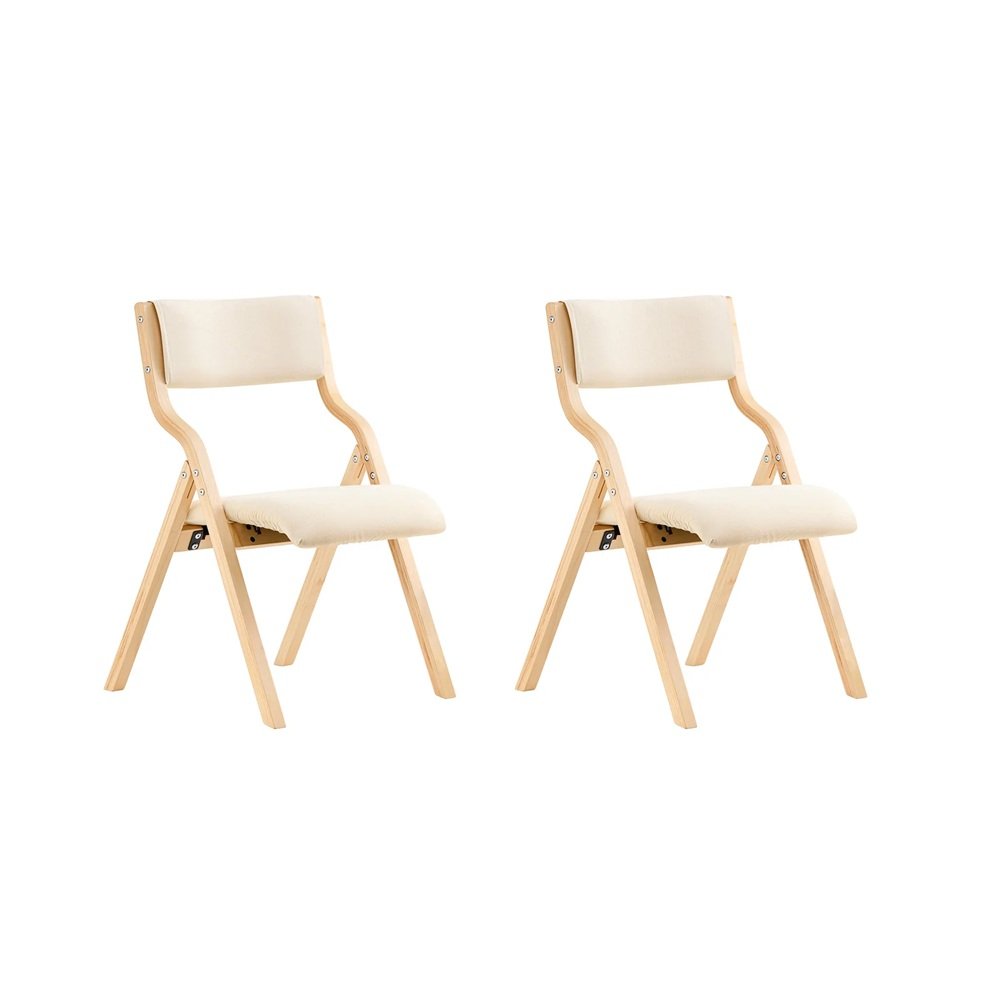 SoBuy Set Of 2 Folding Chair With Padded Seat And Back - White