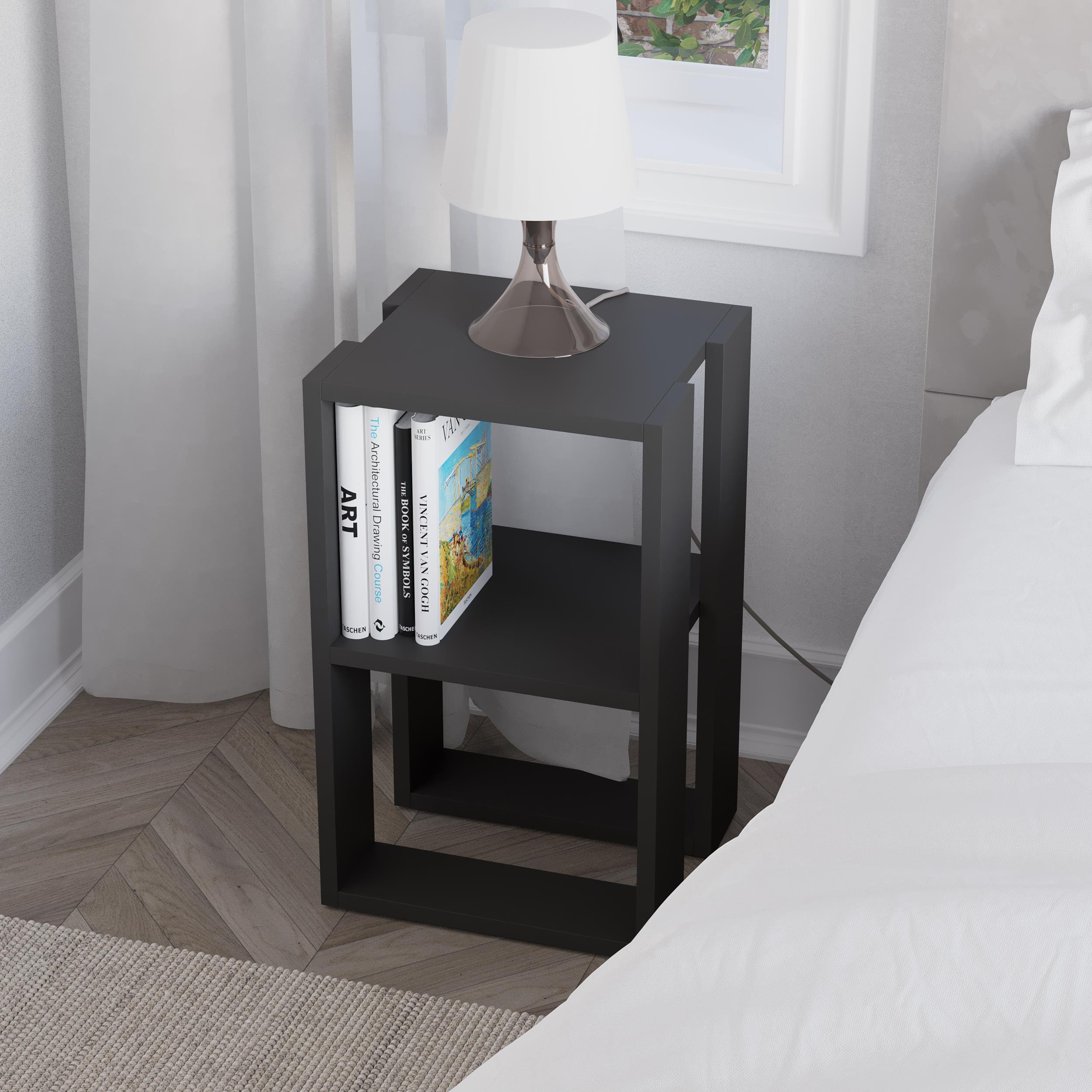 Decortie Lonie Particleboard Bedside Table - Anthracite