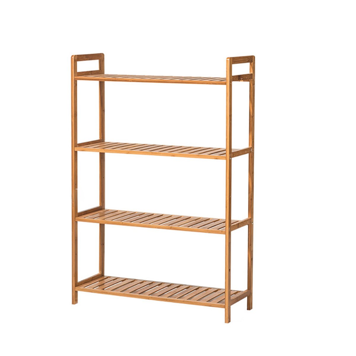 Living and Home 4-Tier 68cm Bamboo Slatted Standing Bookshelf