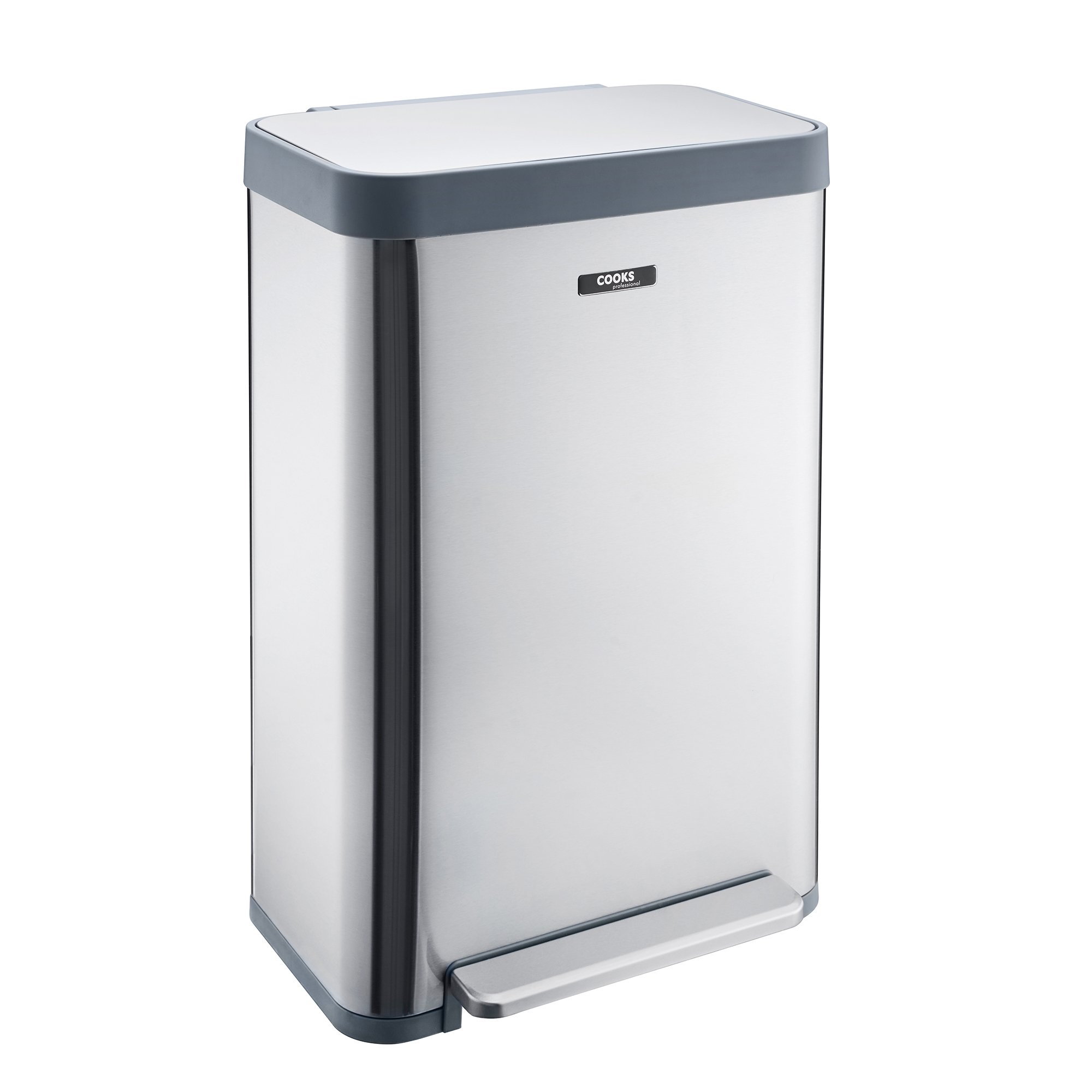 Cooks Professional XL Pedal Recycling or Waste Bin 65L - Silver