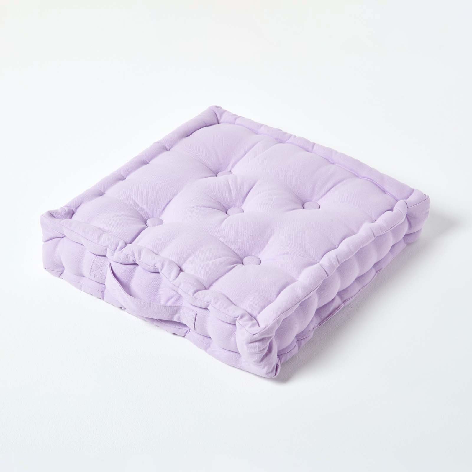 Homescapes Cotton Floor Cushion - 40 x 40 cm - Mauve