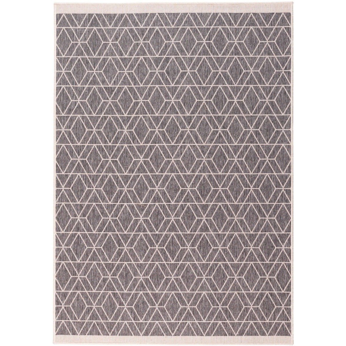 The Rugs Grey Duo Weave Diamonds Reversible Outdoor Rug - 160 x 230cm