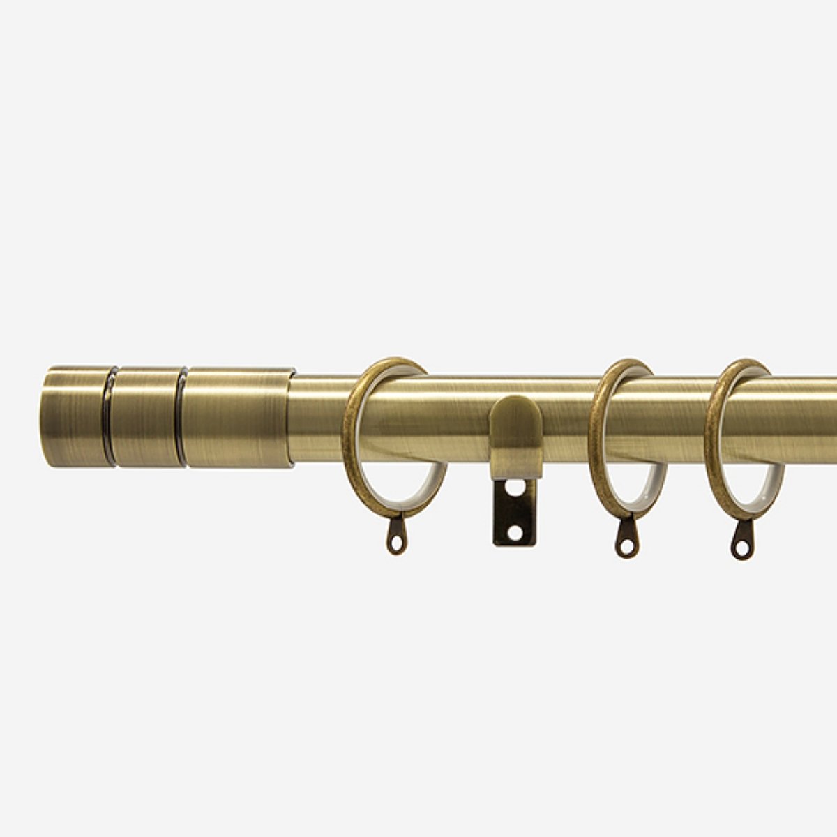 New Edge Blinds Antique Brass 28mm Barrel Fixed Metal Curtain Pole - 170cm