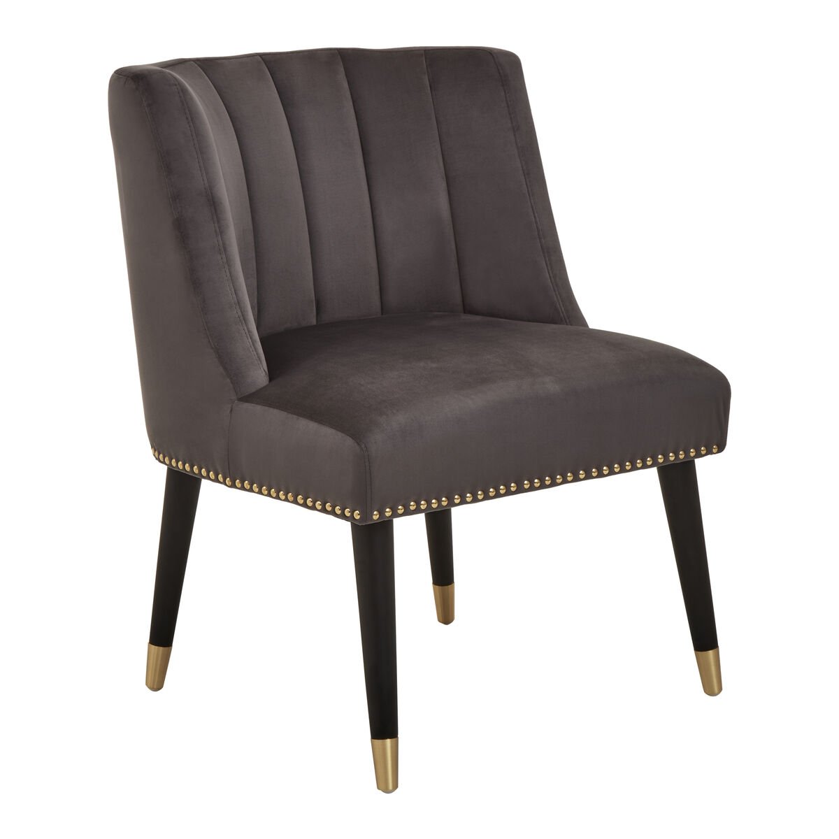 Orsina Doucet Velvet Dining Chair – Black and Grey