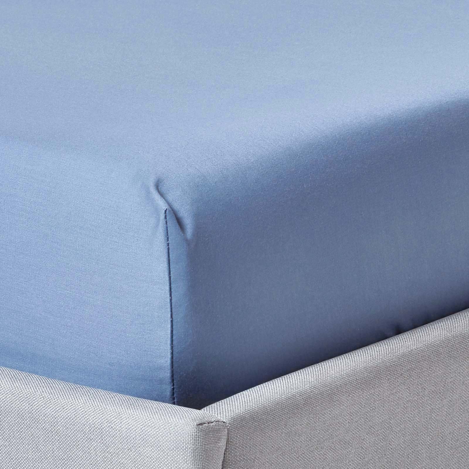 Homescapes Egyptian Cotton Pale Blue Sateen Deep Fitted Sheet - Single