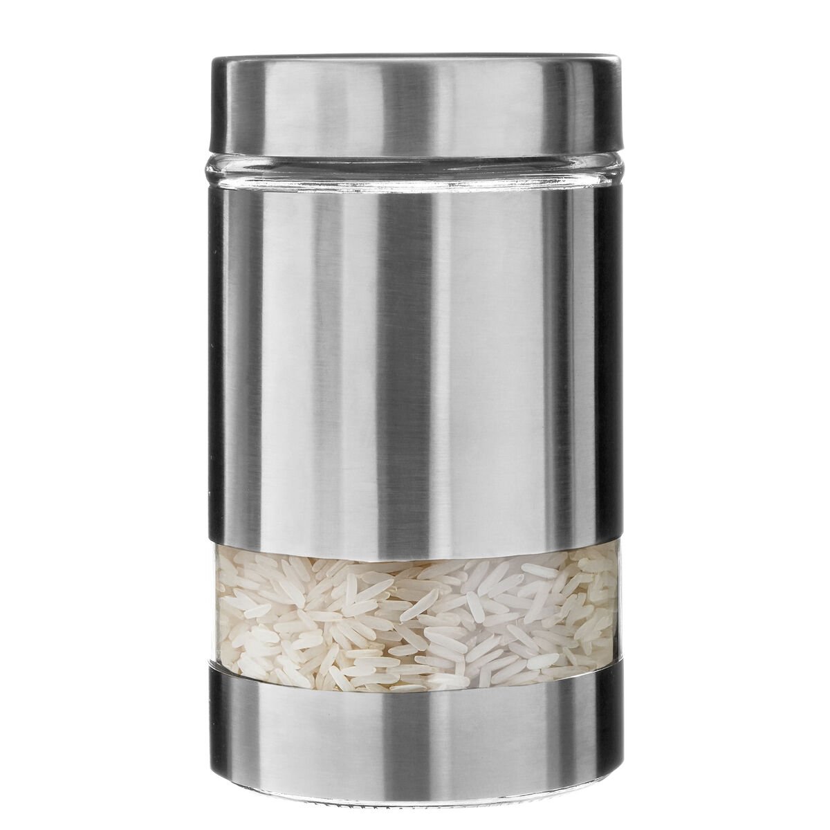 Orsina Luca Luca Stainless Steel And Glass Storage Jar 1000ml