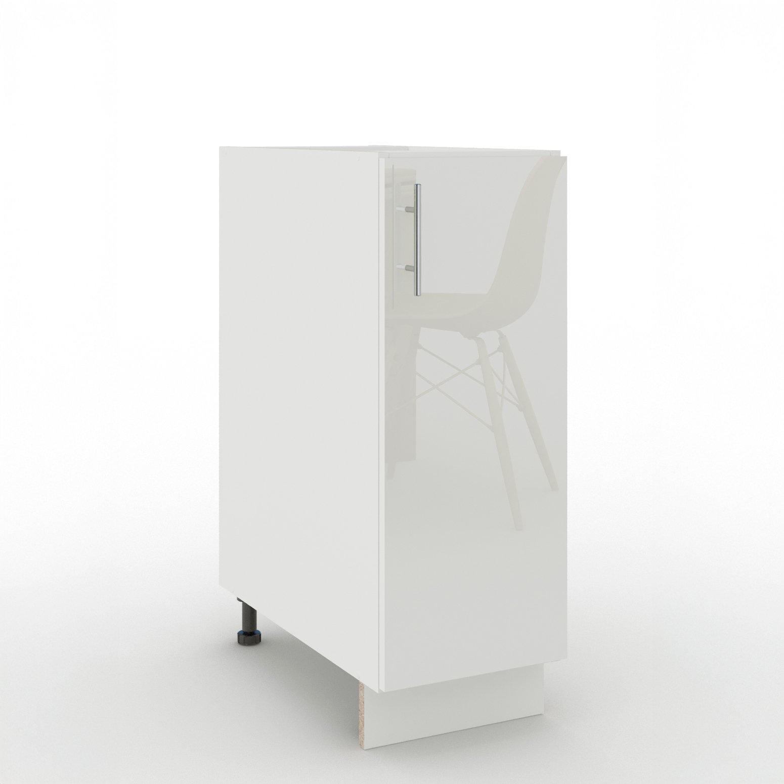 JD Greta 300mm Adjustable Leg Base Cabinet with 1 Door - White Gloss